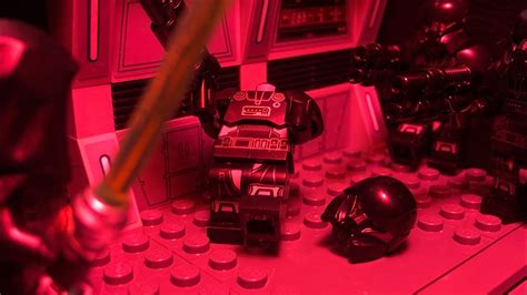 Lego Star Wars Stopmotion Luke Fights Dark Troopers Hallway Scene