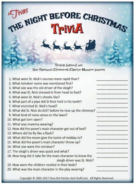 Maybe you would like to learn more about one of these? The Night Before Christmas Trivia Game | Christmas trivia ...
