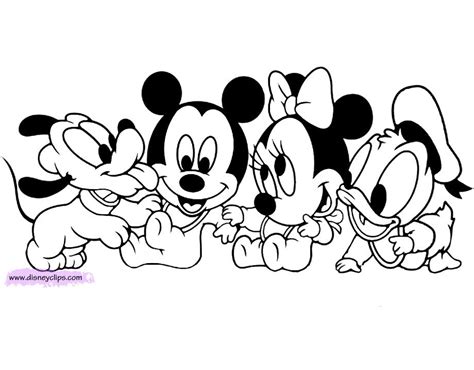 Baby Disney Cartoon Characters Coloring Pages