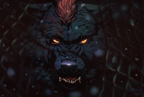 Wallpaper Digital Art Dark Wolf Demon Werewolf Darkness
