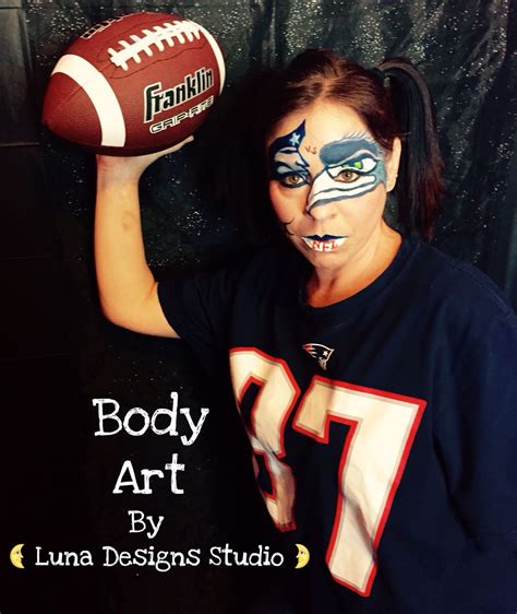 Patriots Versus Seahawks Super Bowl Body Art By Luna Designs