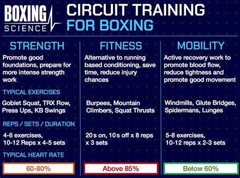 Boxing Strength And Conditioning Circuit Boxing Science