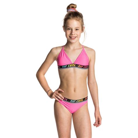 Rip Curl Teen Surf Geo Tri Bikini Pink Xtremeinn