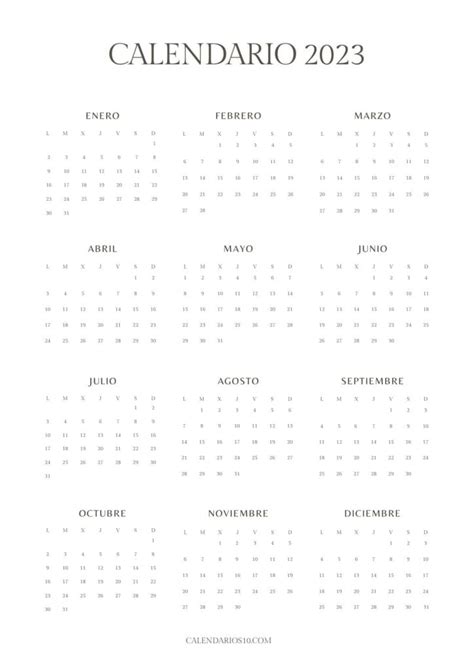 Calendario Para Imprimir Minimalista Reverasite