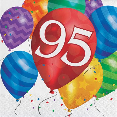 95th Birthday Napkins New Bright Design 95th Birthday