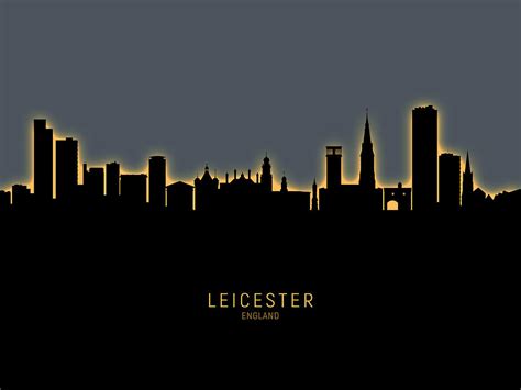 Leicester England Skyline Digital Art By Michael Tompsett Pixels