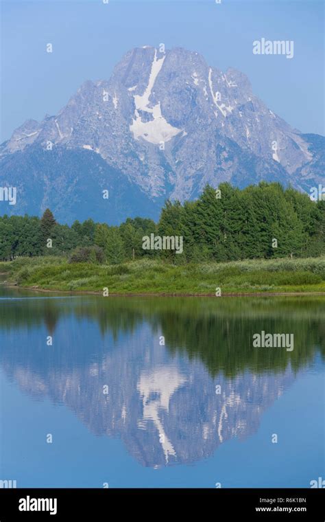 Mt Moran From Oxbow Bend Snake River Grand Teton National Park