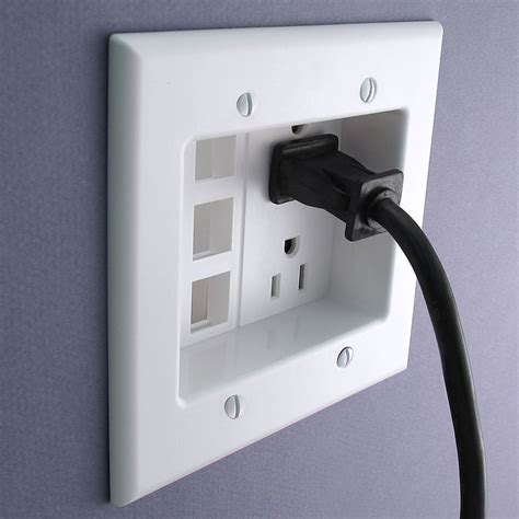 Recessed 1 Modular Keystone Jack Outlet Cover Plates