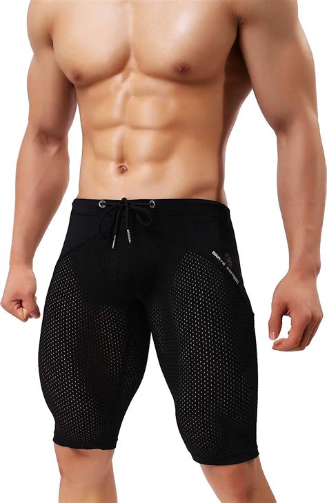 men s compression shorts breathable mesh tights active workout underwear uk clothing