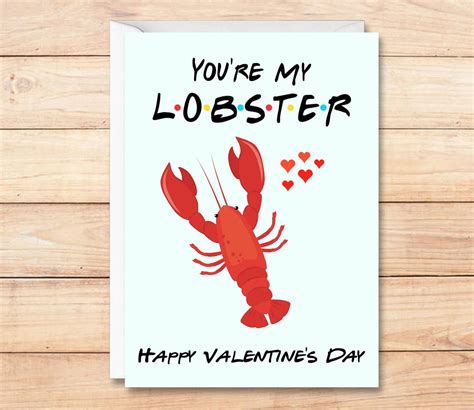 Friends Lobster Valentines Day Card Friends Valentine Card Lobster