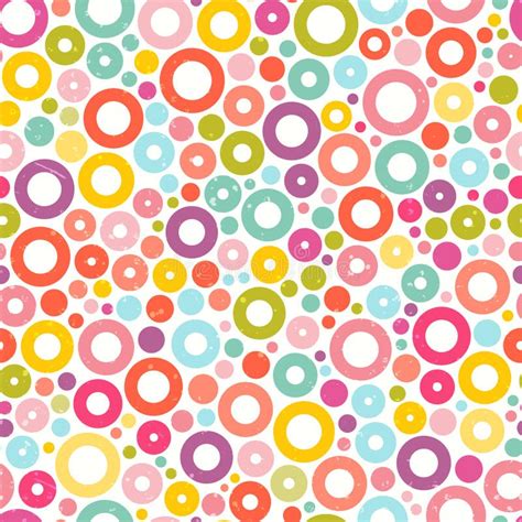 Colorful Seamless Pattern With Hand Drawn Circles Stock Vector