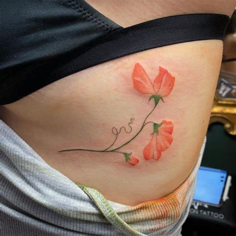 Top 57 Best Sweet Pea Flower Tattoo Ideas 2021 Inspiration Guide