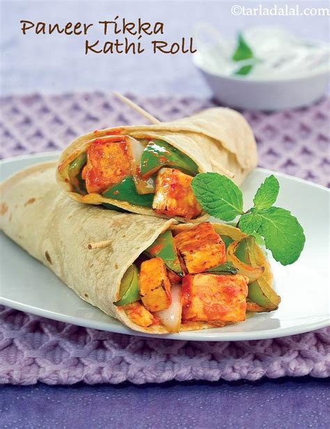 Paneer Tikka Kathi Roll Wraps And Rolls Recipe By Tarla Dalal