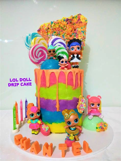 Abbreviation lol in cracked ground. LOL doll Rainbow drip cake #neenscreativecakes | Doll ...