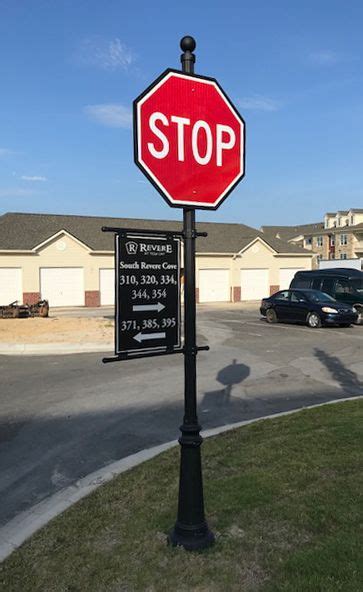 Tyler reese is a natural music maker. Stop sign pole with apartment directional sign | Entrance ...