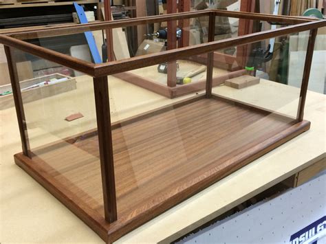 Wood And Glass Display Case For Models Crystal Figurines