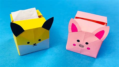 Diy Mini Paper Coin Bank Or Tissue Box Paper Piggy Bank Paper Craft