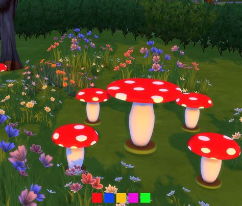 Mushroom Outdoor Setting Mesh By Mr S Outdoor Settings Sims 4