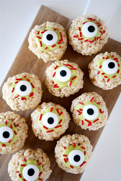 Spooky Zombie Eyeball Rice Krispies Treats
