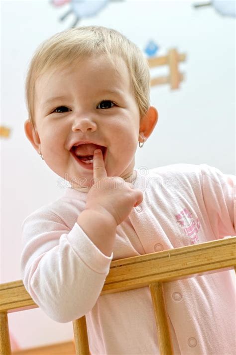 Little Baby With Pink Toys Stock Image Image Of Adorable 10475265
