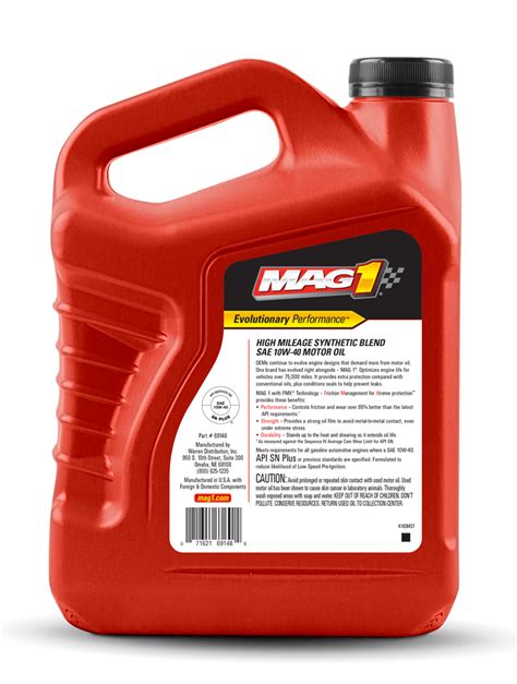 Mag 1 High Mileage Synthetic Blend 10w‑40 Motor Oil