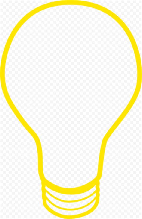 Yellow Outline Light Bulb Icon Png Citypng