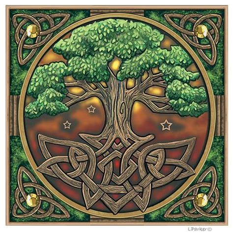 The roots were deep in the earth and the branches stretched to the heavens. Celtic Tree of Life Yule Cards by Lisa Parker