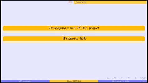 Creating A New HTML Project In WebStorm HTML YouTube