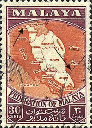 Christian federation of malaysia (persekutuan kristian malaysia) address: Federation of Malaya Stamp, issued in 1957, display a map ...