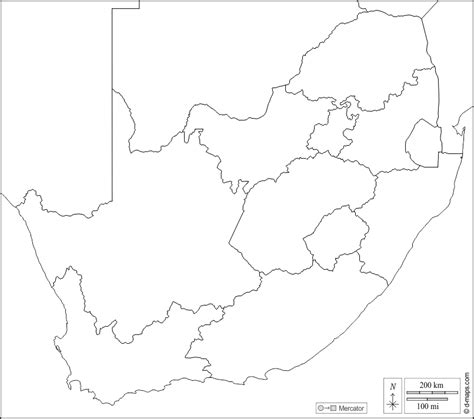 Blank Map South Africa Provinces