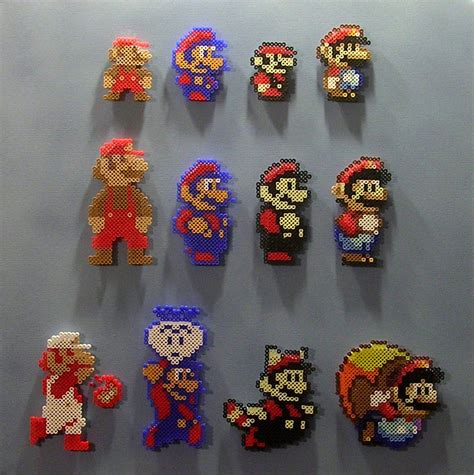Super Mario Th Anniversary Pixel Bead Art Etsy In Perler Bead Mario Bead