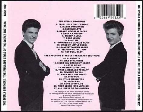 Don everly, half of one of rock and roll's pioneering groups, the everly brothers, has died. bol.com | The Everly Brothers/Fabulous Style Of The Everly ...