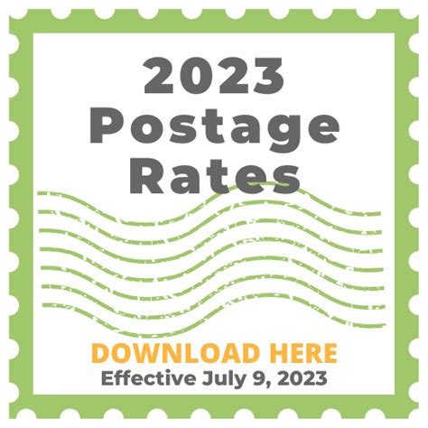 2023 Postage Rates Chart