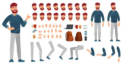 Premium Vector Cartoon Male Character Kit Man In Casual Clothing