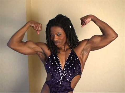 Tall Ebony Muscle Goddess Working Out Hard And Flexing Her Powerful
