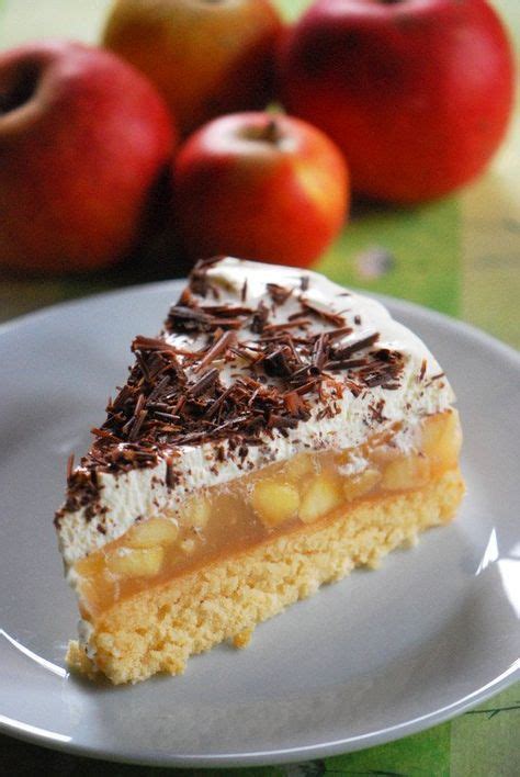 Für die füllung gelatineblätter nach packungsanleitung in einer schüssel in wasser einweichen. Apfel-Torte mit Quark-Creme & Schokolade (nussfrei ...