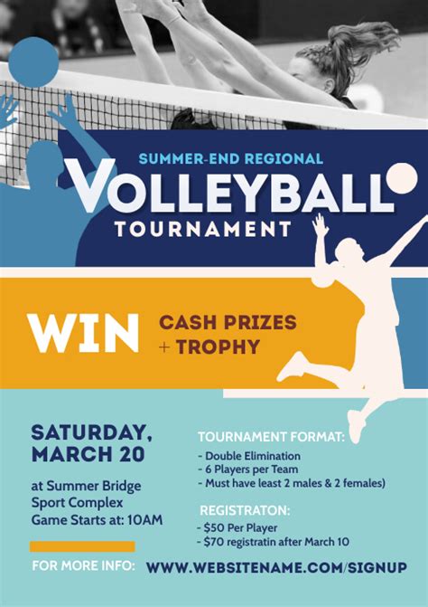 Volleyball Tournament Flyer Template Postermywall