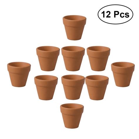 12pcs 3x3cm Small Mini Terracotta Pot Clay Ceramic Pottery Planter