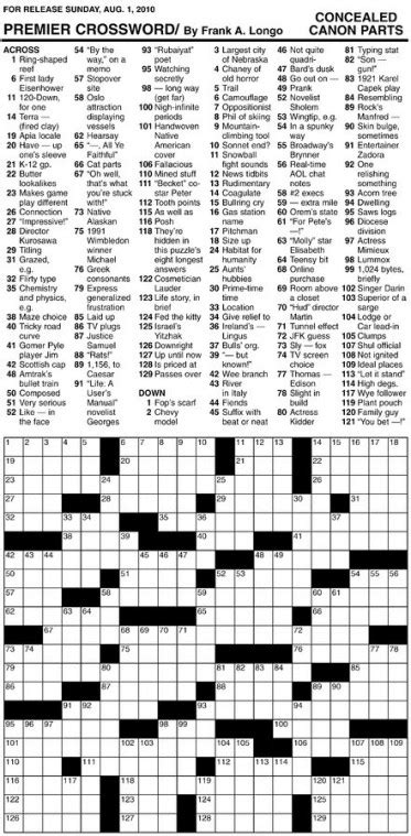 Sunday Crossword Puzzle Printable Printable Crossword Puzzles Online