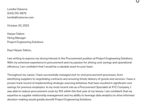 10 Procurement Cover Letter Examples With In Depth Guidance