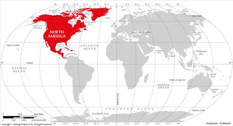 Where Is North America Located North America On World Map