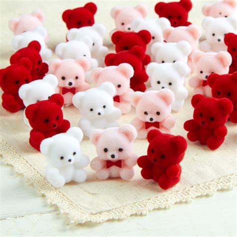 Miniature Valentines Flocked Bears Valentines Day Holiday Crafts
