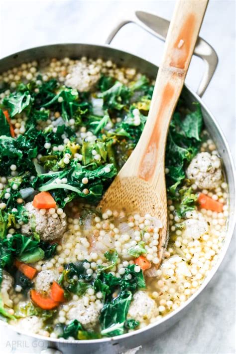 Check spelling or type a new query. Italian Wedding Soup Recipe with Kale Couscous - April ...