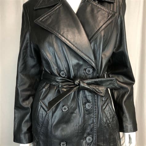 Ebay Leather Vintage Danier Black Leather Trench Coat