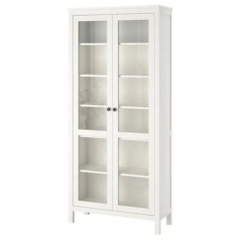 Hemnes Glass Door Cabinet White Stain 35 38x77 12 Ikea In 2020