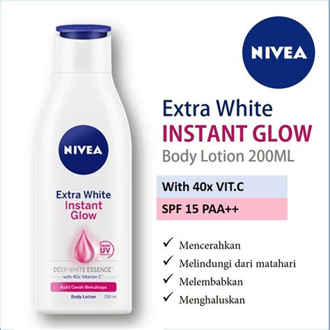 Jual Nivea Extra White Instant Glow Body Lotion 200ml Shopee Indonesia