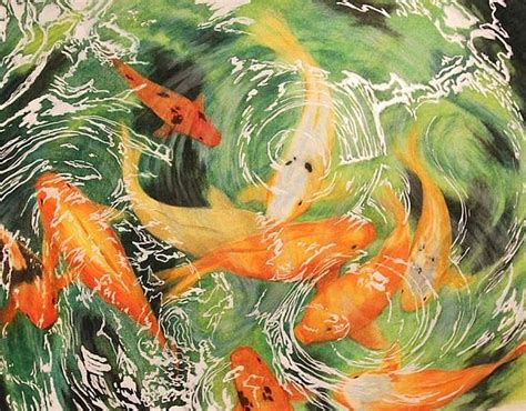 Koi Story Original Colored Pencil Art Day Art Artwork