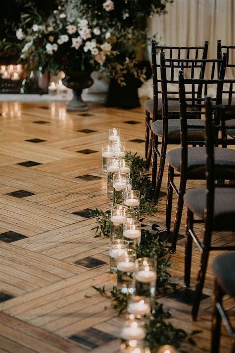 Wedding Aisle Ideas With Candles And Greenery Wedding Ceremony Ideas