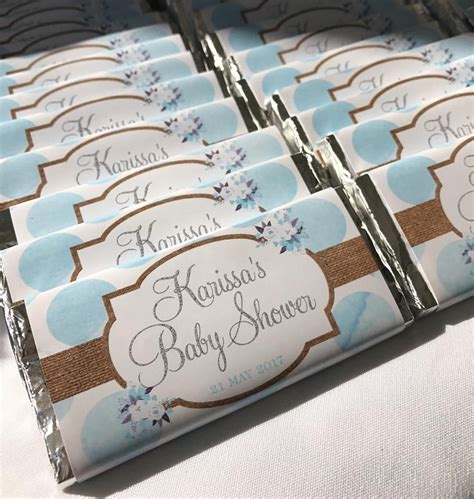 Baby Shower Chocolates Wrapper Its A Boy Blue Rustic Baby New Arrival