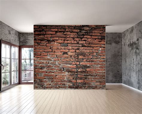 But if your house is relatively new, the brick may be too clean and bright to fit your. Items similar to Old brick wall mural, Repositionable peel ...